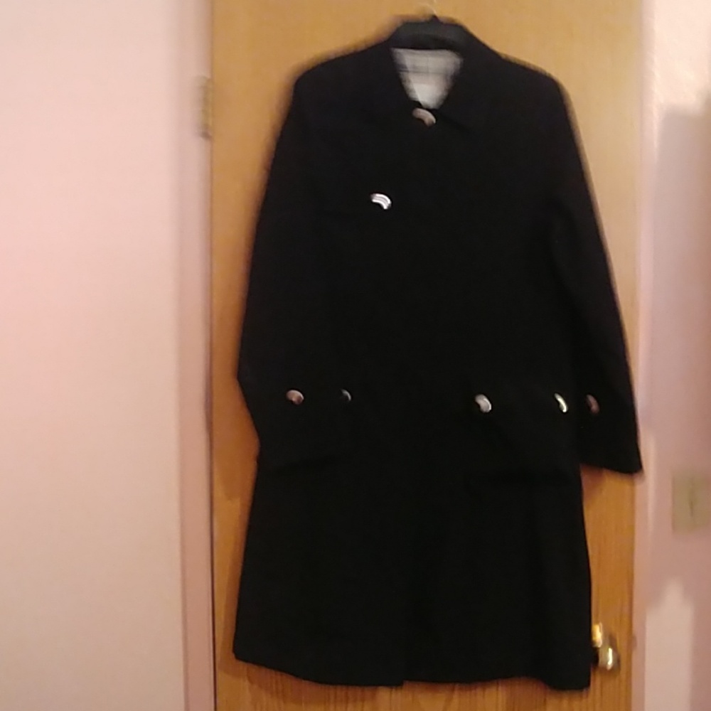 Gently worn Black Raincoat
